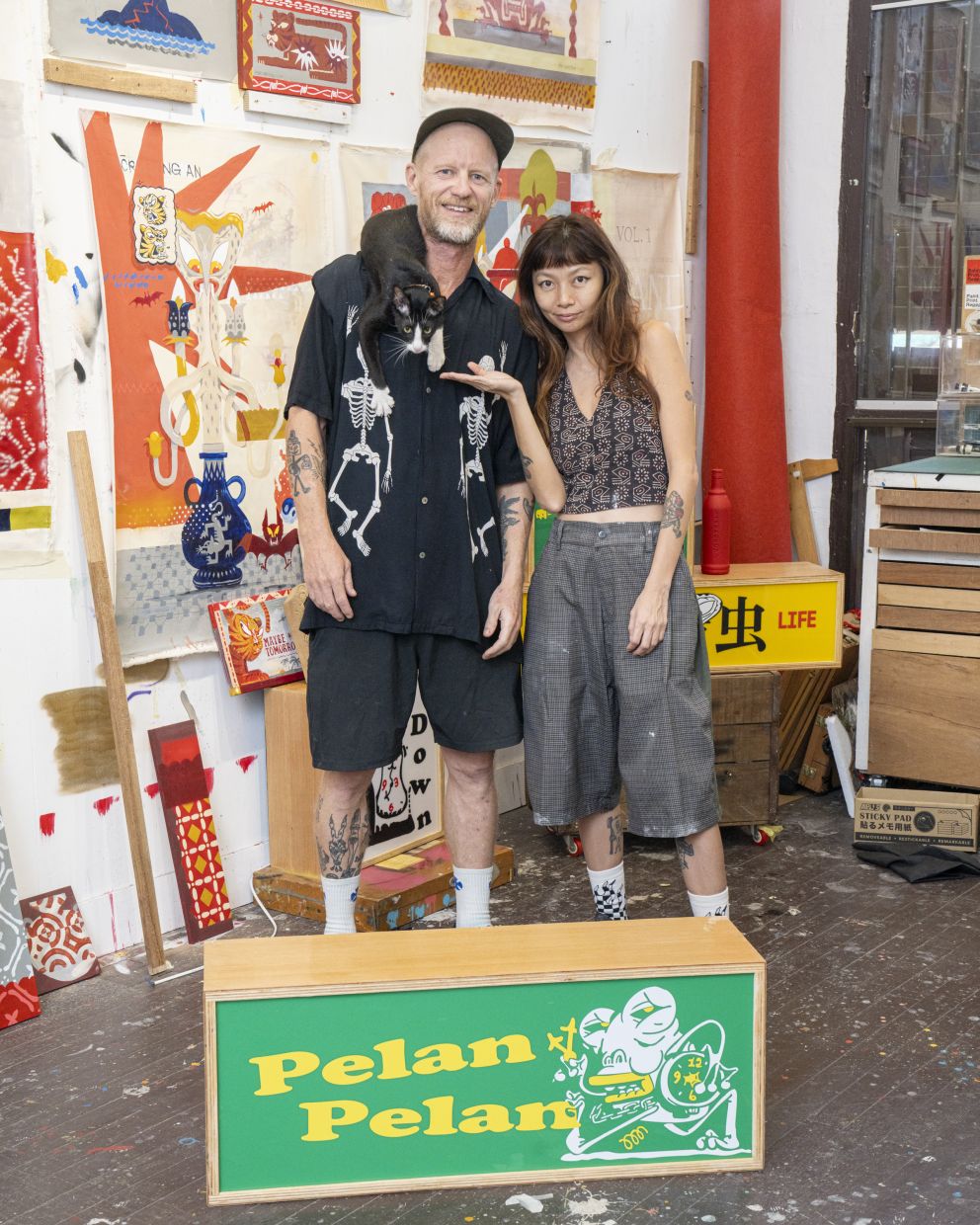 Yok (left) and Sheryo, a visual artist duo based in New York, with roots in street art. They will be exhibiting the 'The Natural History Museum Of Yeahnahnesia' show to coincide with GTF this year. Photo: Cultprint