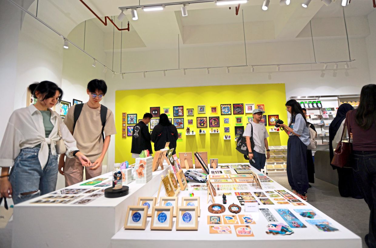 From street culture and illustration to toys, design and collectibles, the 'Sticky Friends' exhibition in KL brings works from more than 60 international artists. Photo: The Star/Chan Tak Kong