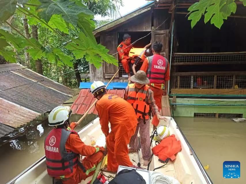 - Photo: Myanmar Fire Services Department/Handout via Xinhua