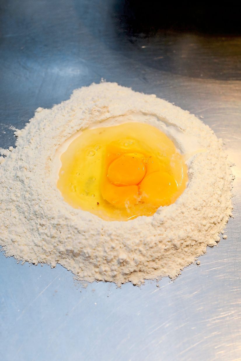 Pasta only requires a few key ingredients like semolina flour, eggs, olive oil and salt.