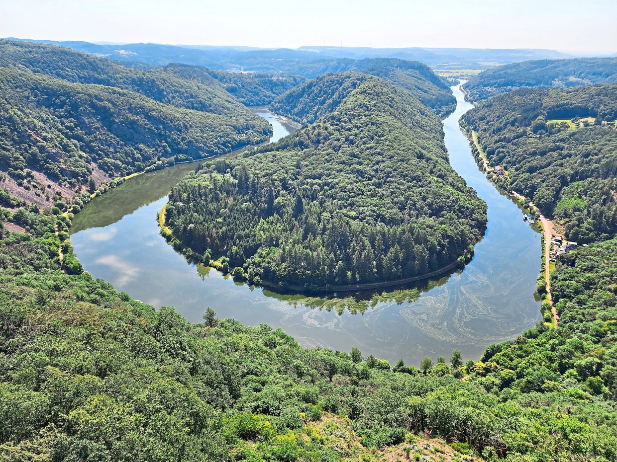 Saar River as seen from Treetop Walk Saarschleife.