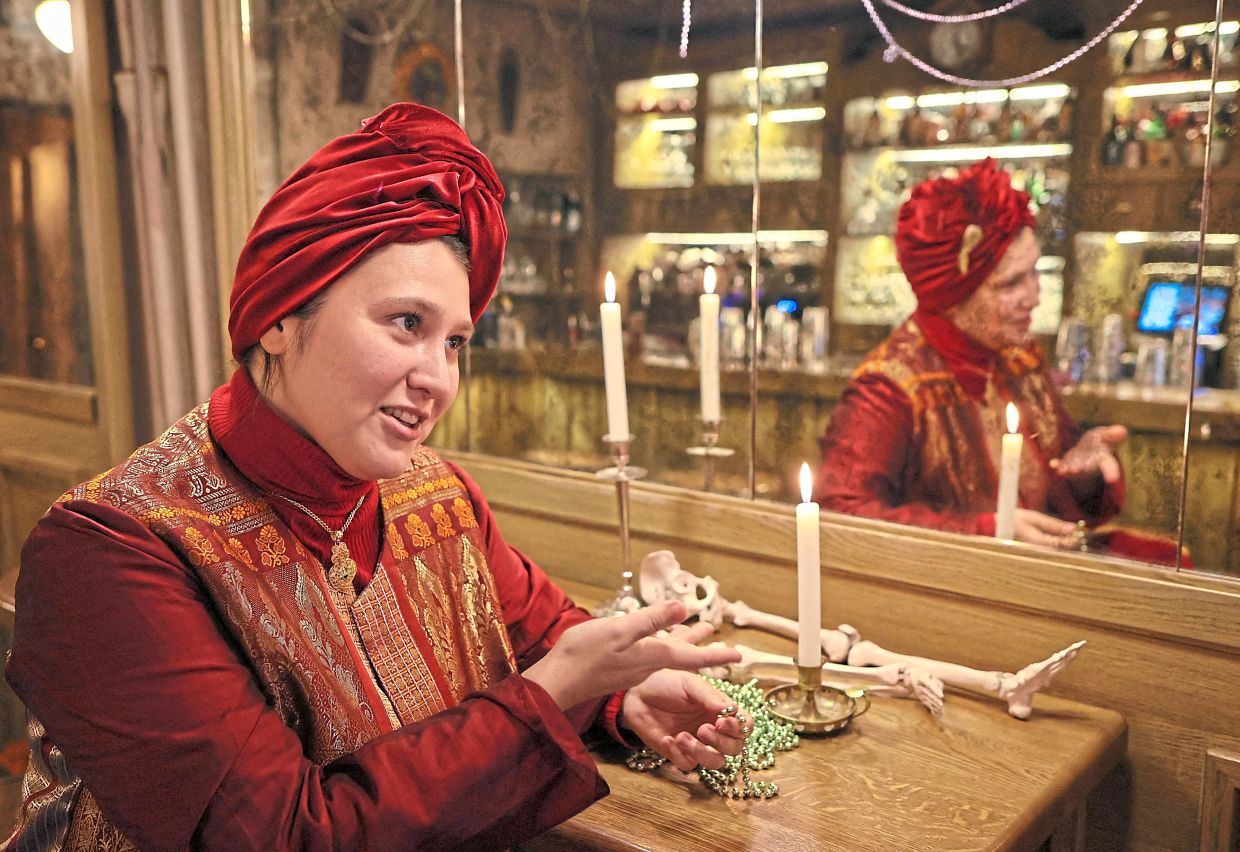 Chassagnard, founder of the voodoo-themed bar Marie Laveau, speaks during an interview in Moscow. — Reuters