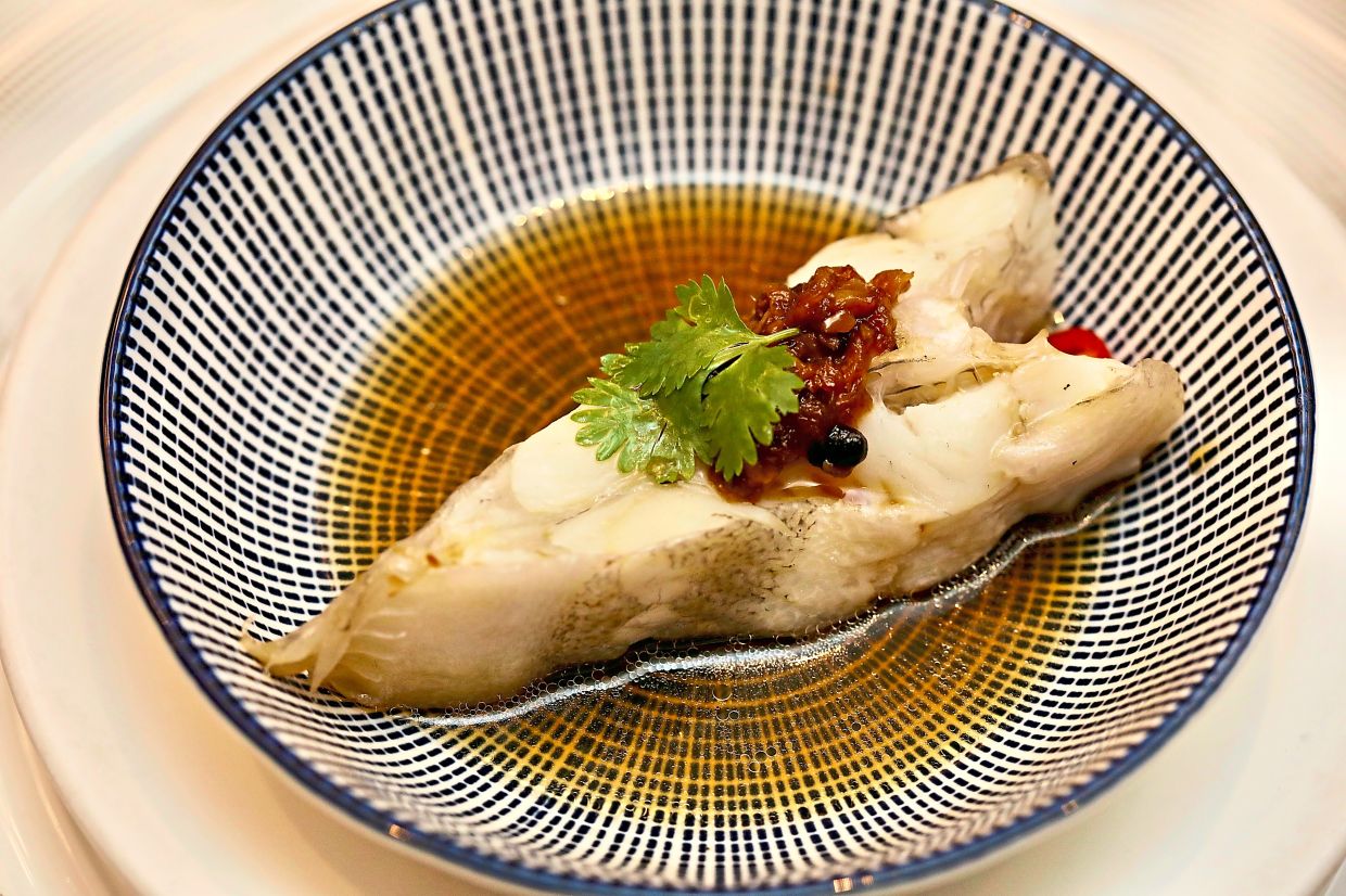 Steamed French Turbot with the Chef’s Signature Sauce.