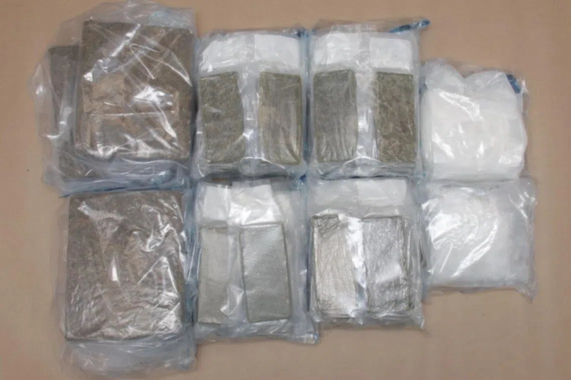 Malaysian man, 22, arrested for trying to smuggle over 8.6kg of cannabis, 1.5kg of Ice at Singapore's Woodlands Checkpoint