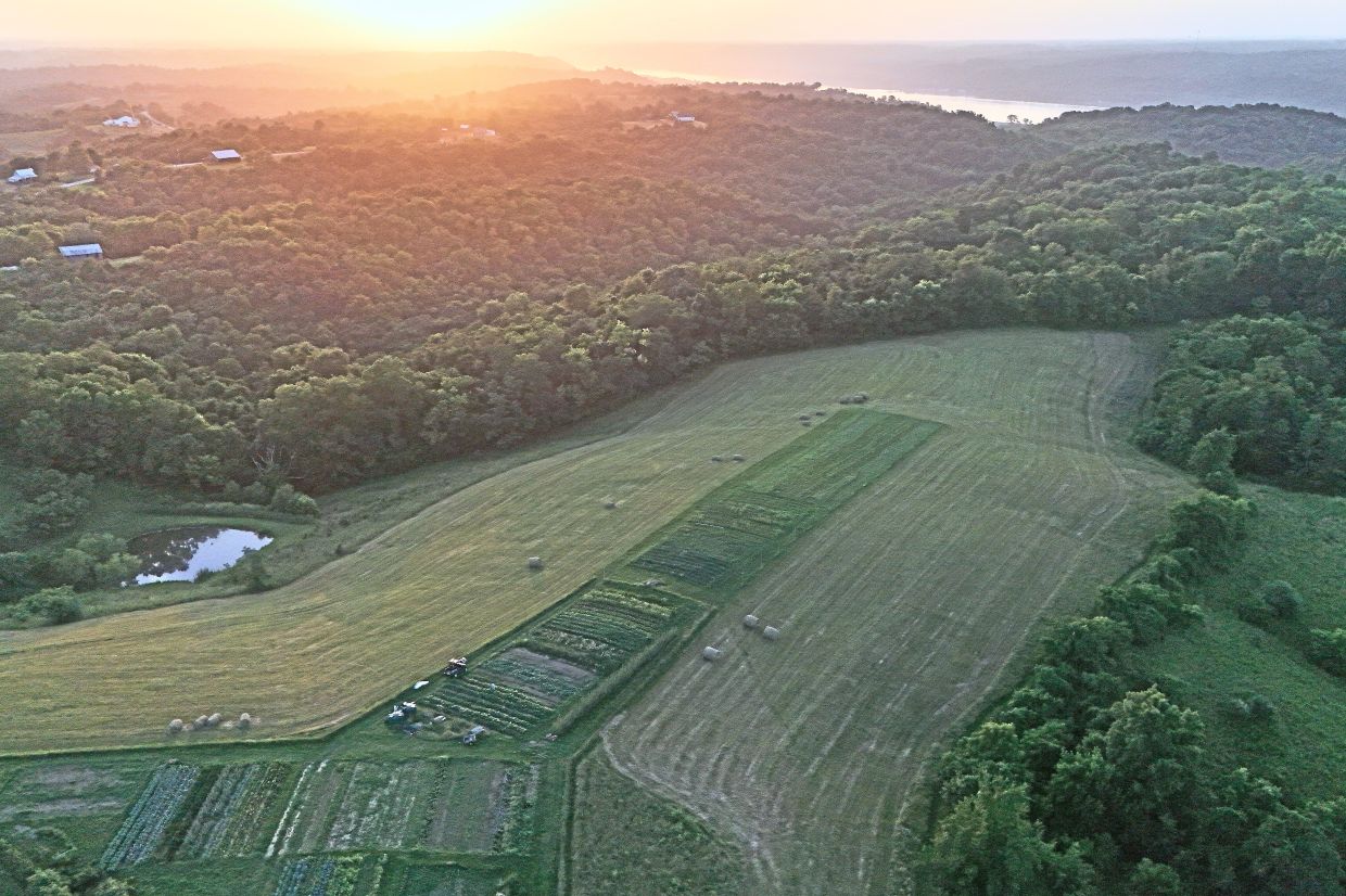 An aerial view of a farm in Brooksville. — AP