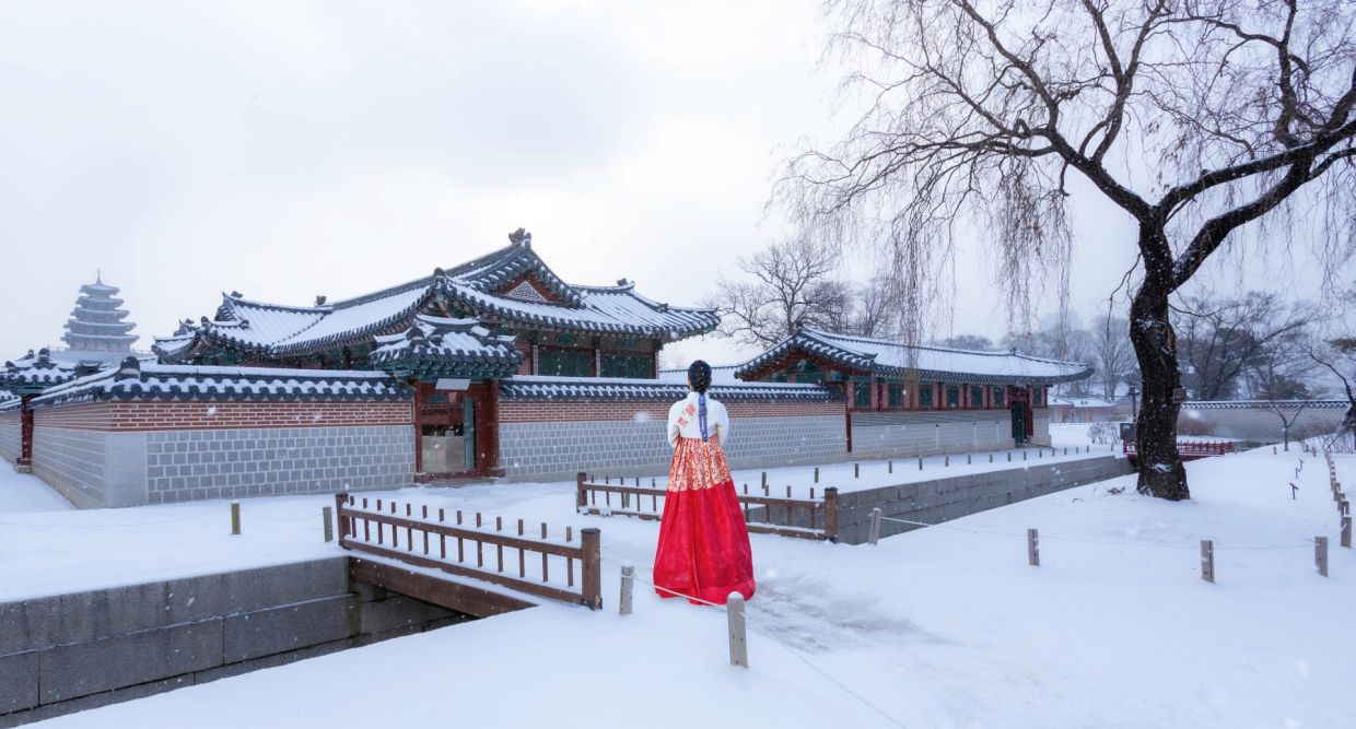 Tour around the Gyeongbokgung - Seoul’s largest palace - while dressed in photogenic hanbok dress.