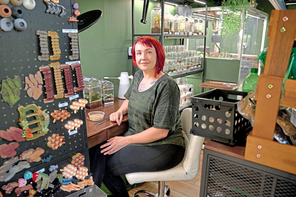 Bannister is opening a storefront in a converted shed on her property for her spider business, Web Puppy Lodge.