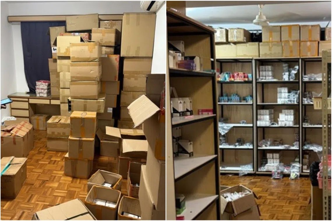 Photographs of e-vaporiser products uncovered during a raid in October 2025. - Photos: HSA