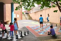 What happens when kids design playgrounds? Lava, mushrooms, giant chess