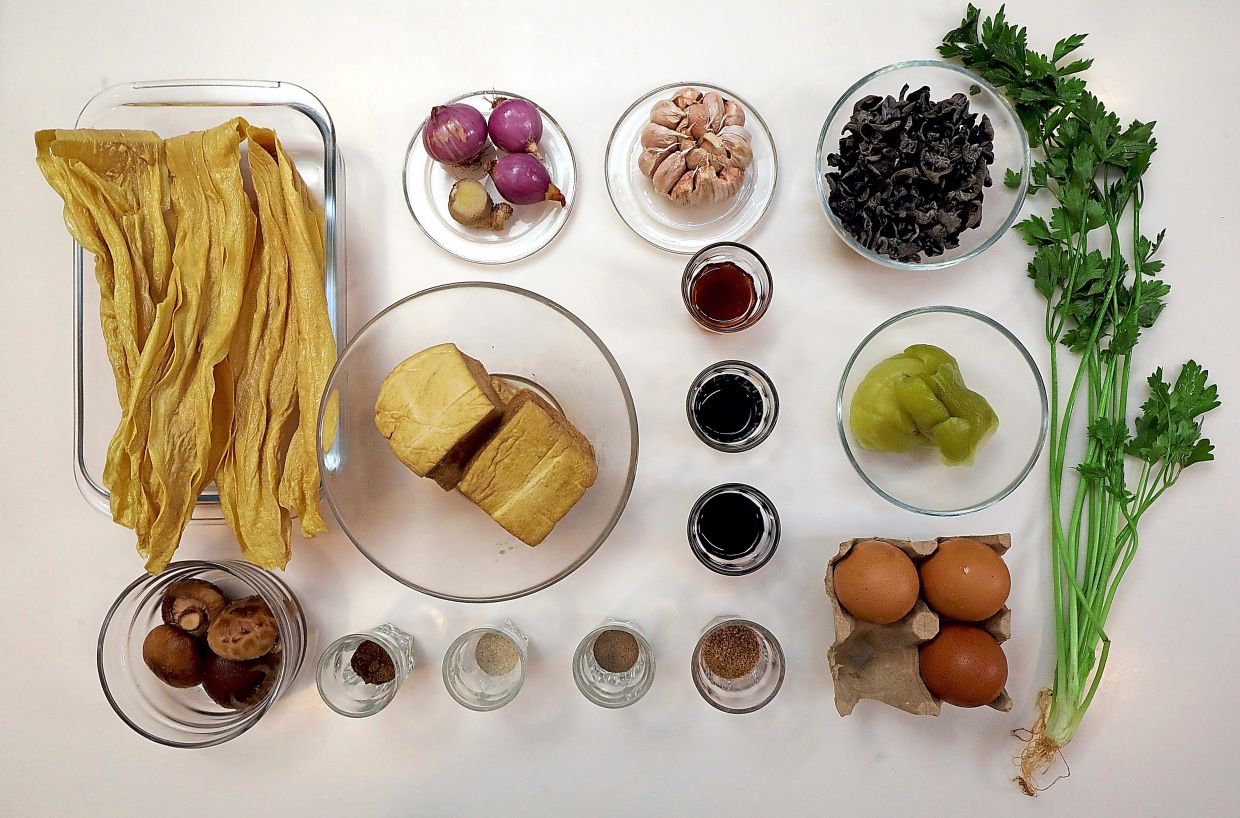 A medley of vegetarian ingredients creates a rich noodle dish.
