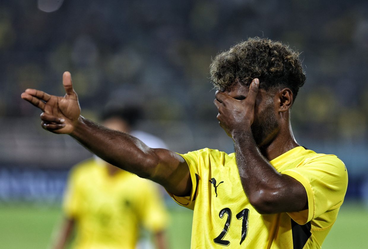 Malaysia'sG.Pavithran celebratedthier scoring against Philipnes during a ASIAN Championship Hyundai Cup 2026 at the Kuala Lumpur Stadium in Kuala Lumpur.— MUHAMAD SHAHRIL ROSLI/The Star