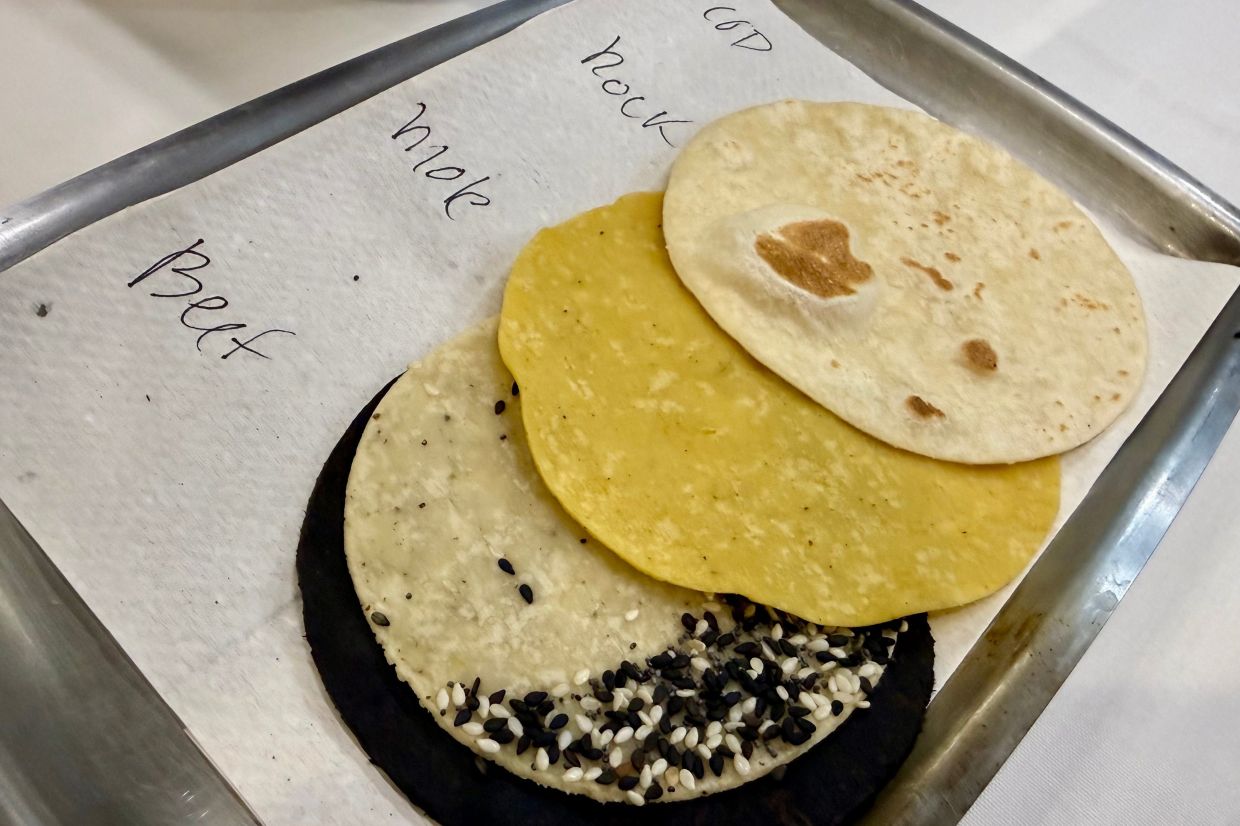 Tortillas are displayed at Californios, the first Mexican restaurant in the world to earn three Michelin stars.