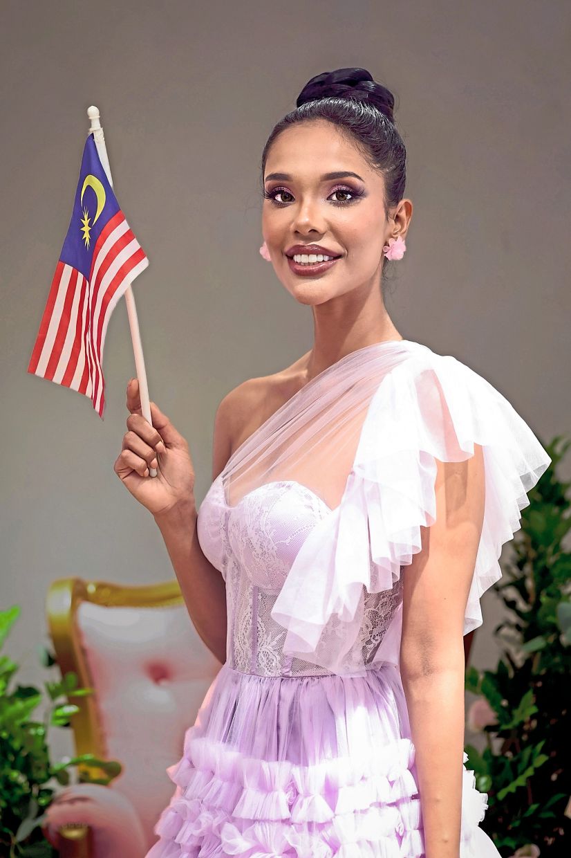 Chasing the dream: Taanusiya is proudly representing the Jalur Gemilang in Vietnam. — Bernama