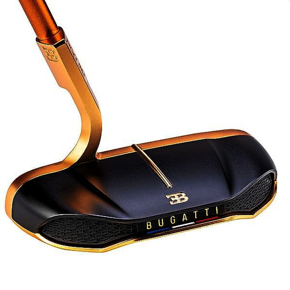 The putter’s contours echo the rear profile of the Bugatti Tourbillon.
