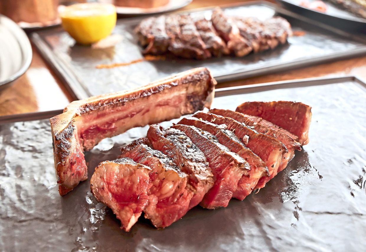 One of the signature cuts at Marble 8 is the incredibly tender dry-aged tenderloin on the bone.