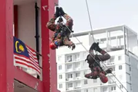 Firefighters thrill with National Day display