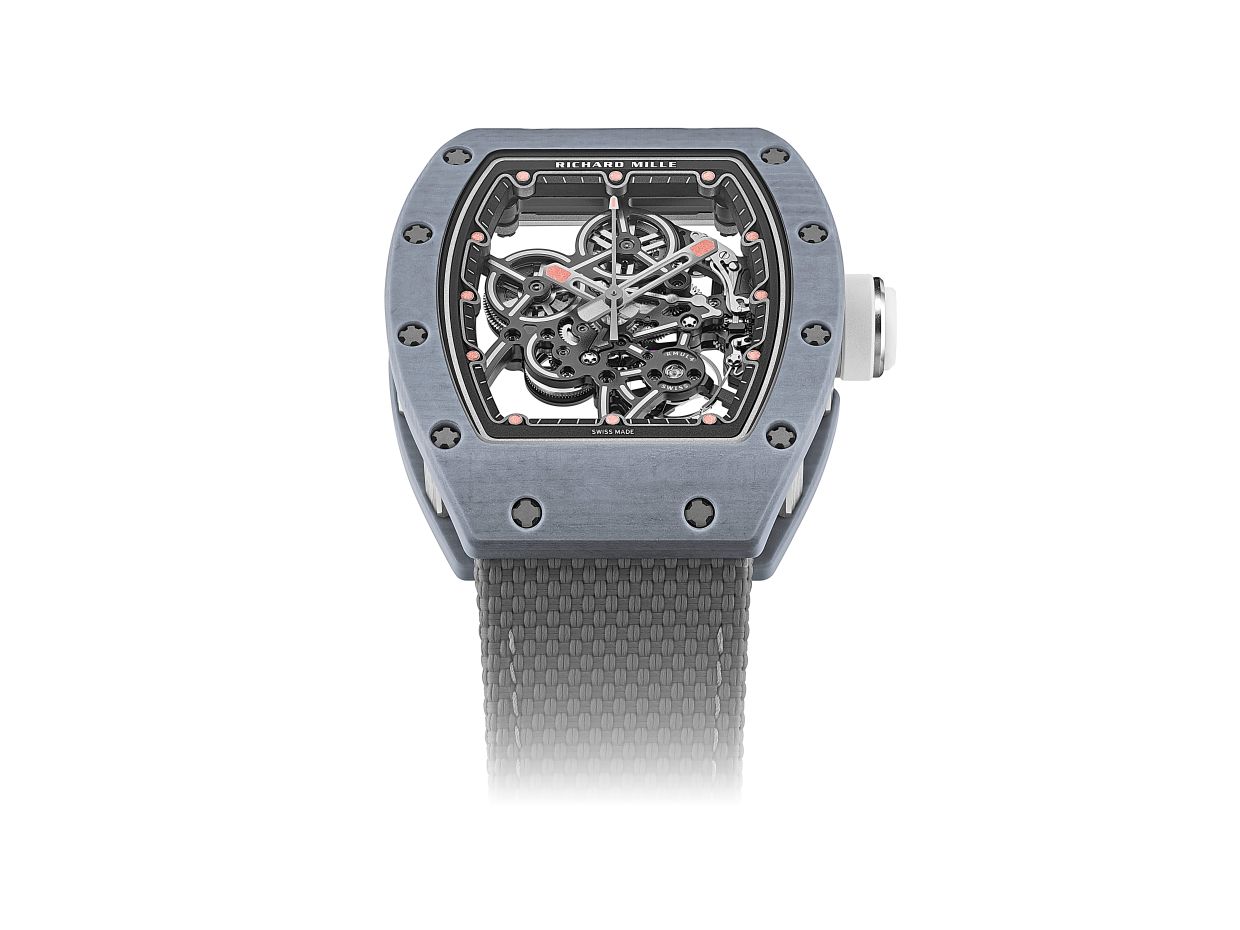 The Richard Mille RM 55-01 Manual Winding in Grey Quartz.