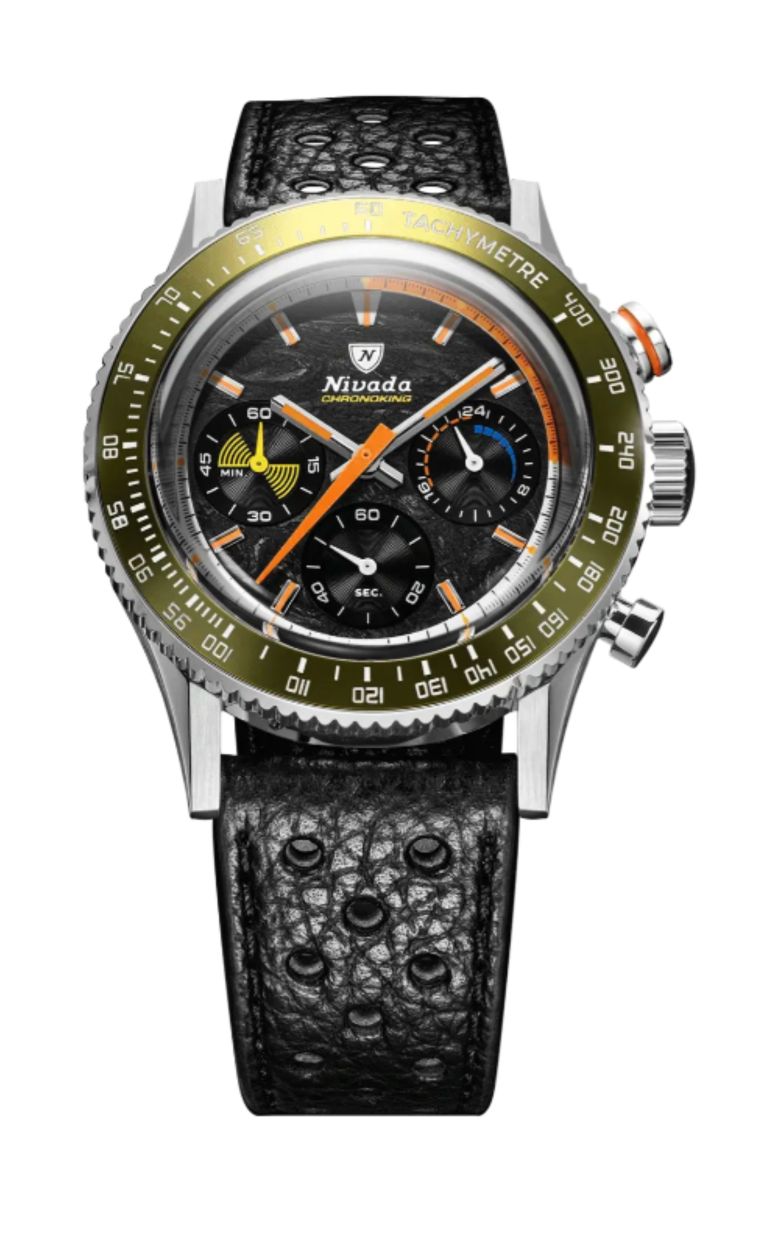 Nivada Grenchen Chronoking Mecaquartz Racing Carbon.