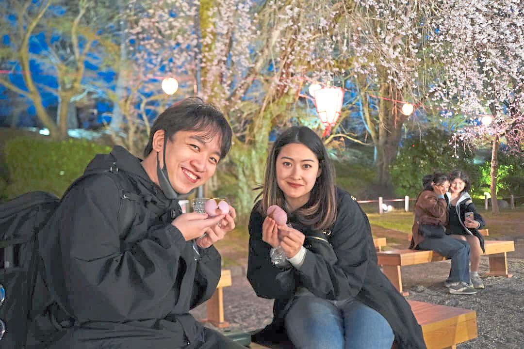 Foo (left) and Zetty attending the cherry blossom festival at Nagoya Castle. — FOO KUANG YAO