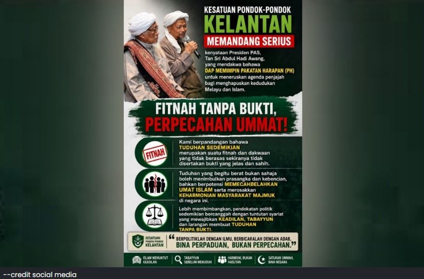 Kesatuan Pondok Kelantan urges Muslim leaders to reject politics of slander, division
