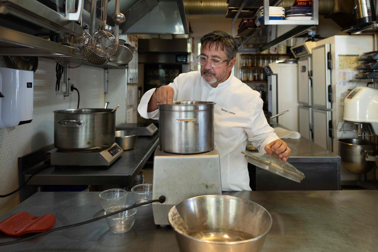Pastry chef Benoît Castel works in his bakery in Paris on July 29, 2026.