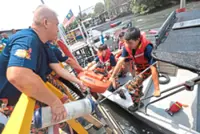 Rescue boat in need of lifeline
