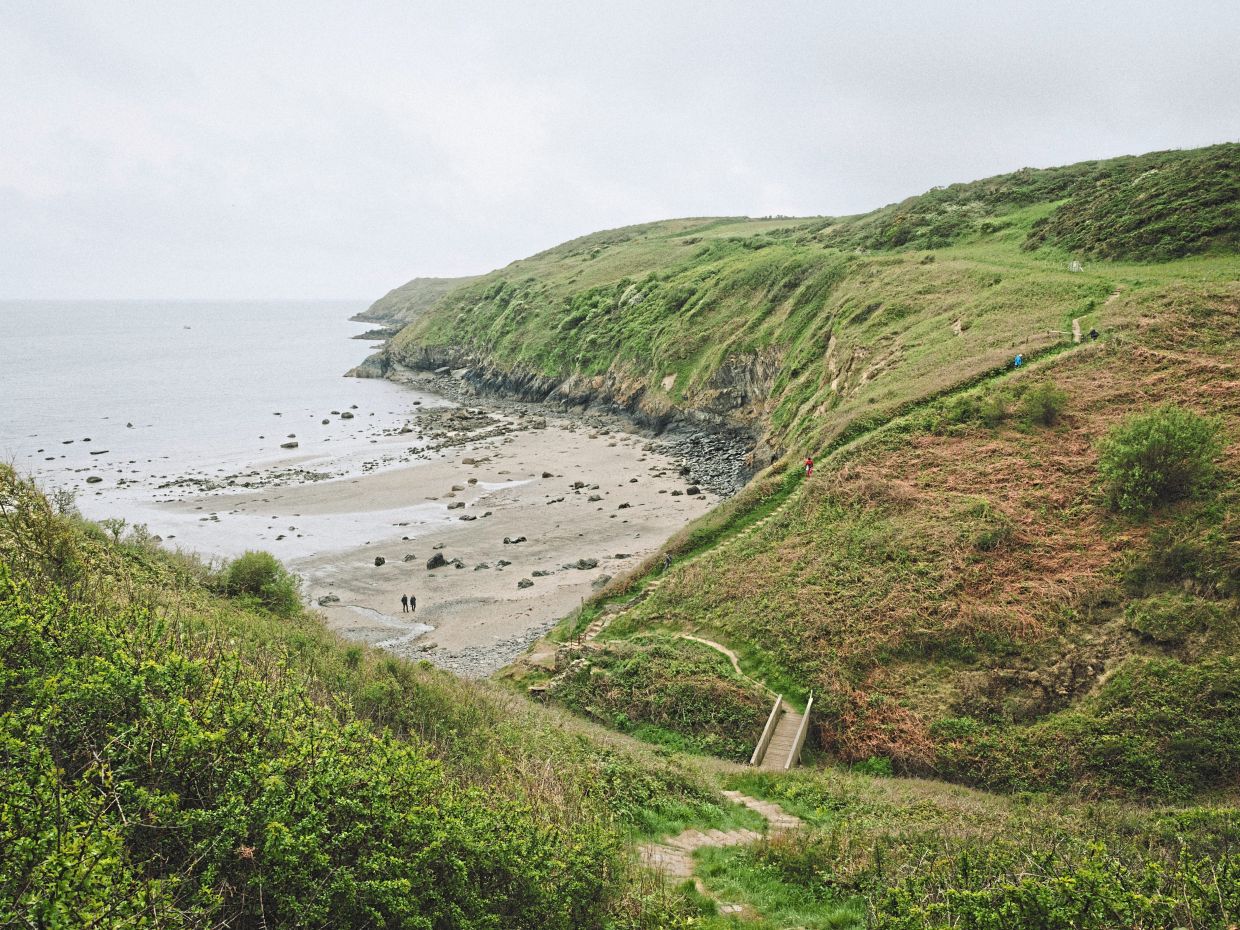 The Wales Coast Path that runs along the shore of the Llyn Peninsula.