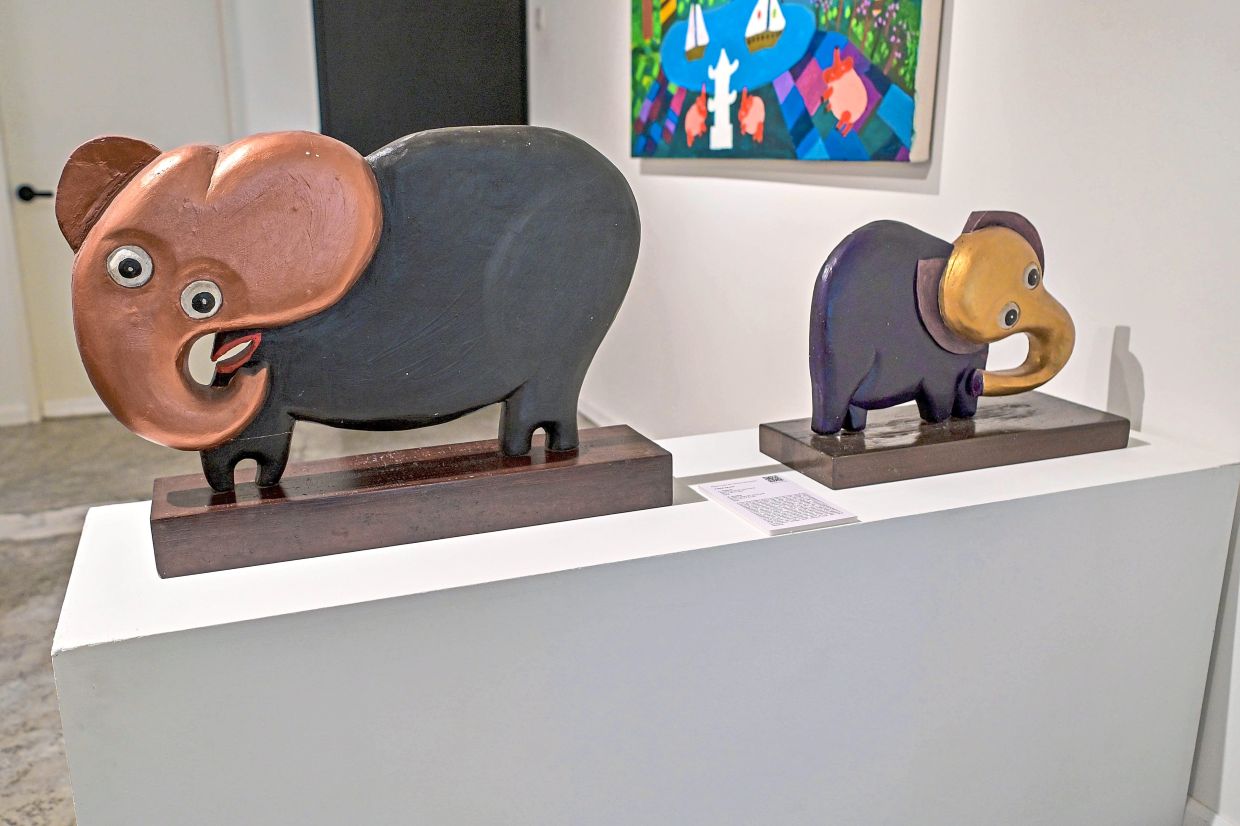 The late Yusof Gajah, who made a name for himself beyond Anak Alam, is also celebrated in the exhibition through his pachyderm sculptures. Photo: Bernama 