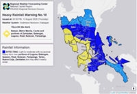 Southwest monsoon brings heavy rainfall over Luzon, yellow warning issued
