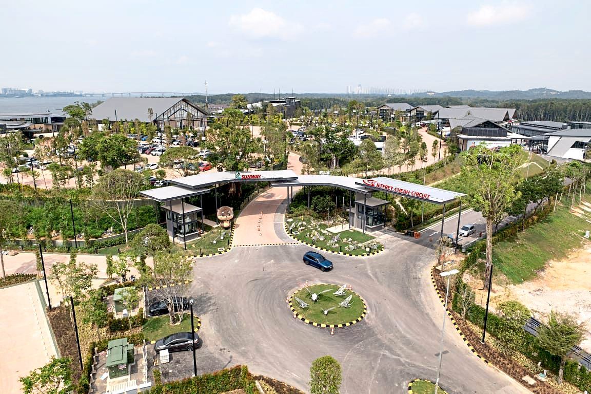 Aerial view of Sunway Puteri Hills overlooking the Straits of Johor and Singapore. — Handout