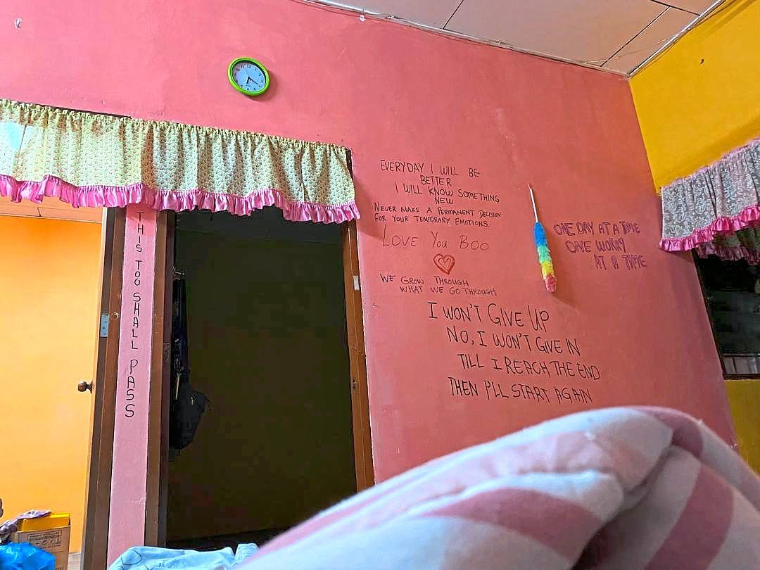 A corner of one of the ‘writing’ walls that got the author through her housemanship period.