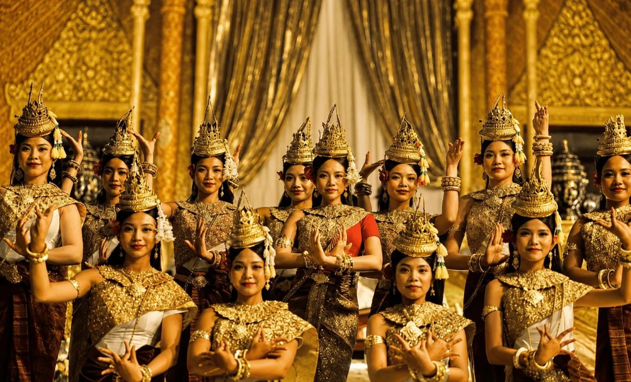 Vietnamese singer Phuong My Chi performs Khmer classical dance after receiving training in Khmer dance movements. - Photo: Supplied