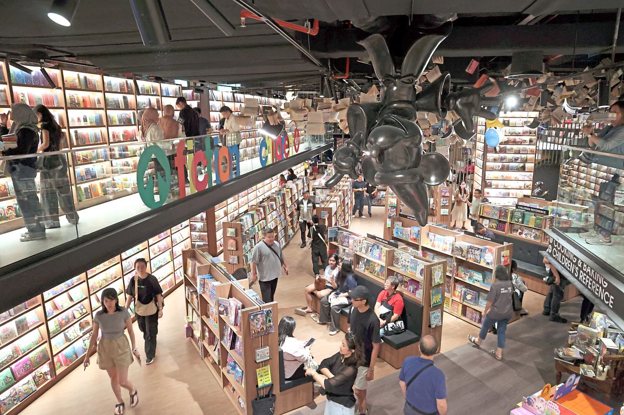 A view of The Sunway Library by BookXcess, South-East Asia’s largest 24-hour bookstore, which will host The Goldsboro Room from Aug 27. Photo: The Star/Art Chen