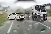 Two killed after fuel tanker crushes car, catches fire in Temerloh