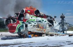 Helicopter catches fire at Sultan Abdul Aziz Shah Airport