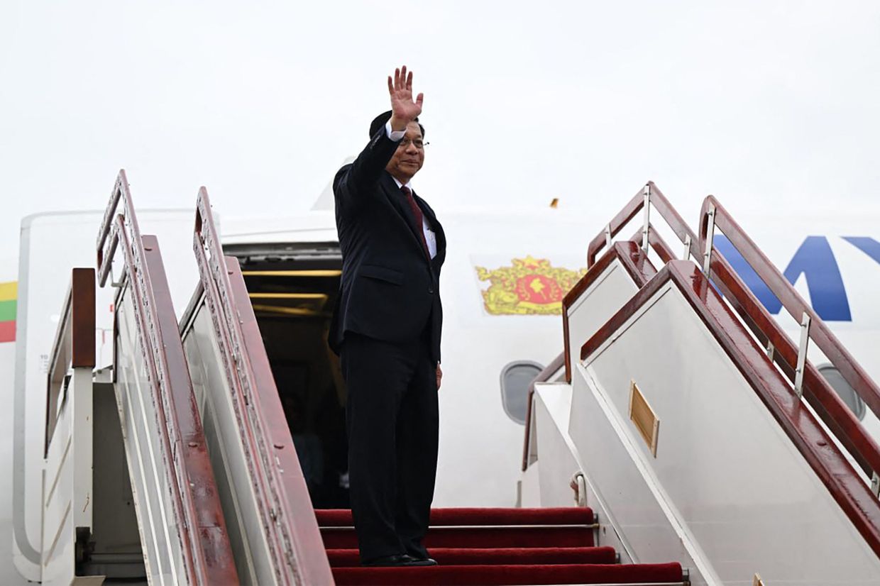 Myanmar leader heads to Russia for talks with Putin