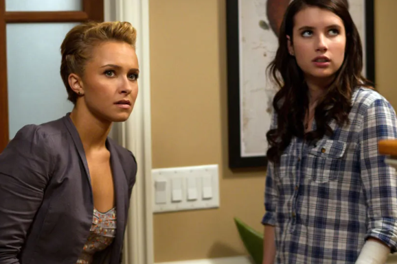 Hayden Panettiere (left) - seen here with co-star Emma Roberts - starred as Kirby Reed in 'Scream 4' (2011) and 'Scream VI' (2023). Photo: Handout