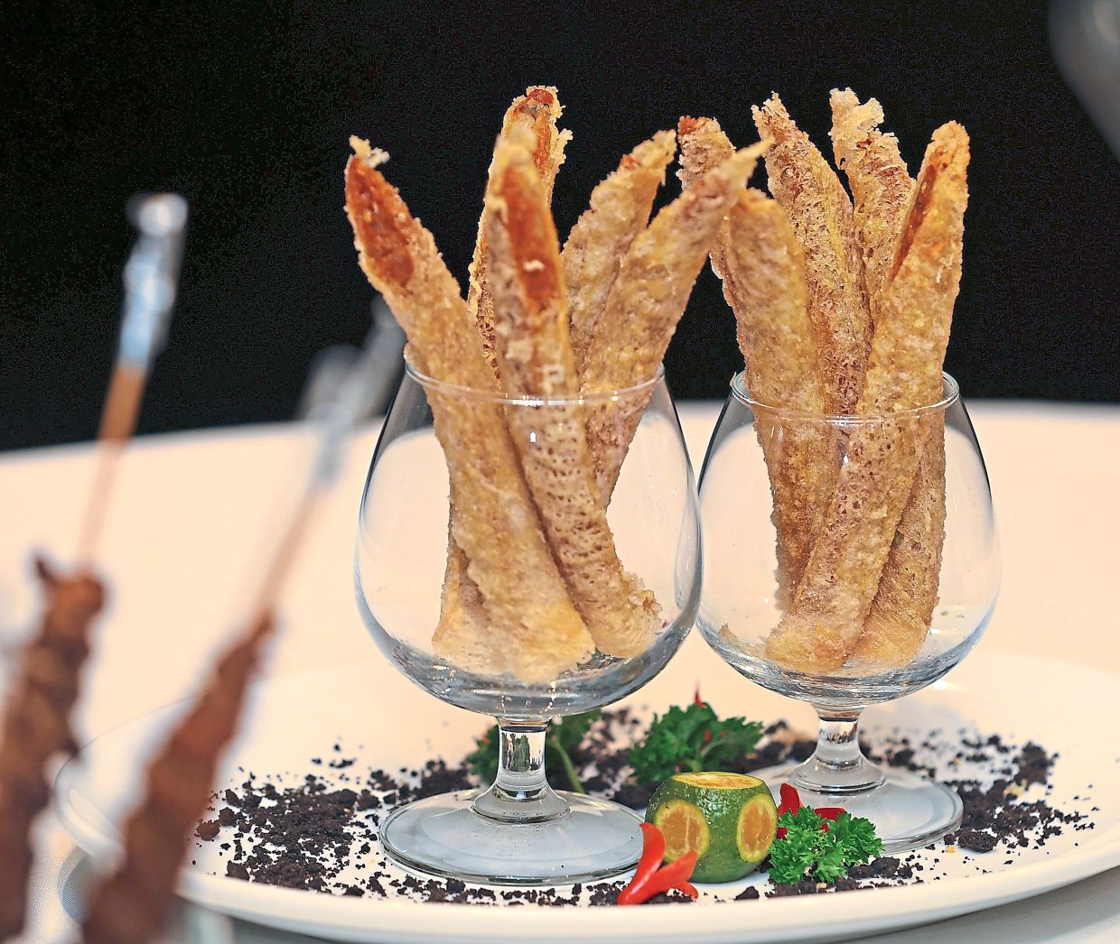 The crispy Muar seafood otak-otak roll.