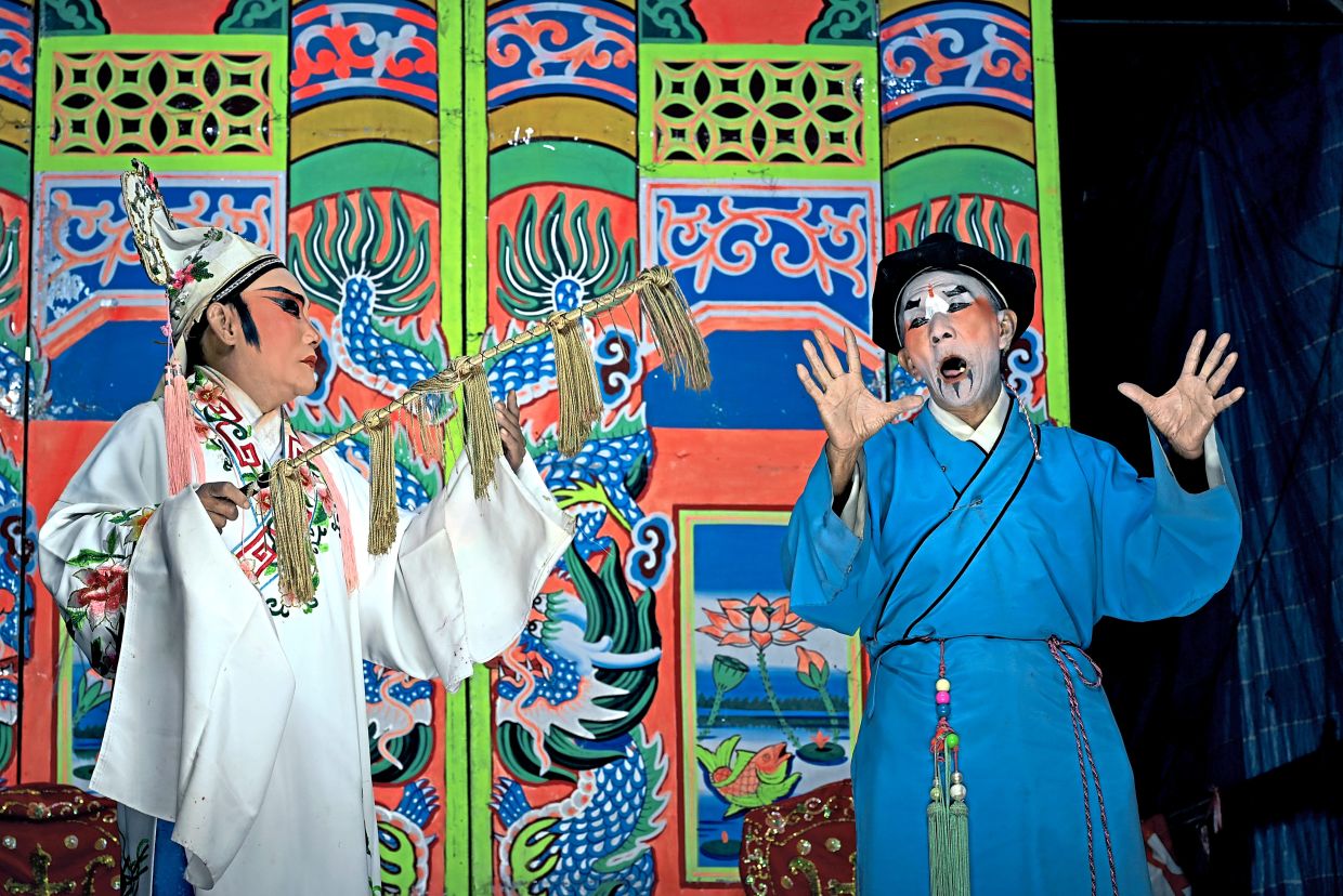A Teochew opera performance during Hungry Ghost Festival at Lorong Selamat in George Town.