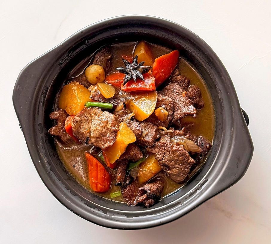 The rich and savoury Hong Shao Beef is among the Chinese offerings. - Handout