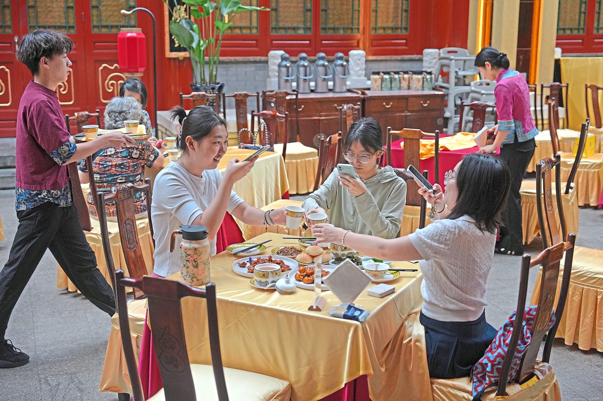 Customers also learn the stories and history of the food they eat at the restaurant serving imperial cuisine.
