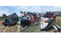 Driver killed after lorry crashes into drain near Ayer Hitam school