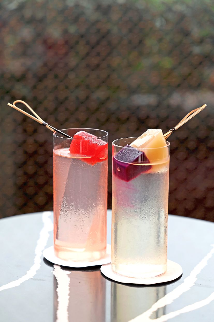 Blue’s Watermelon Sugar Highball and Oolong Cha are both refreshing cocktails.