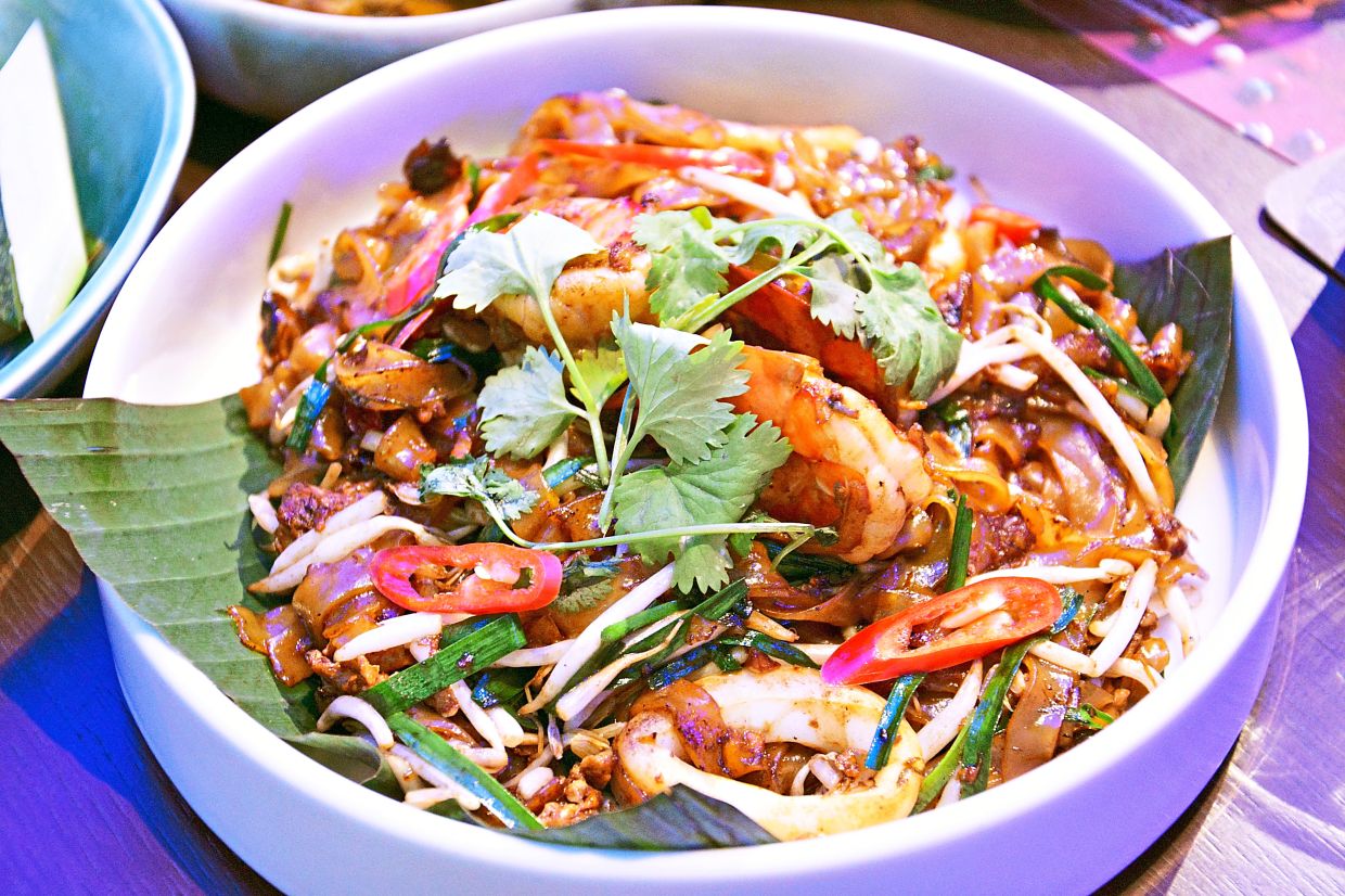 A standout from the Malaysian Kitchen menu is the char kuey teow.