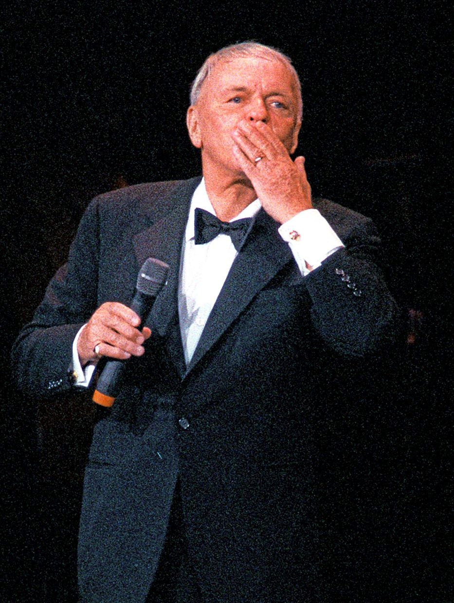 A 1991 file picture shows Frank Sinatra wearing a signet ring on the small finger of one hand. Photo: AFP