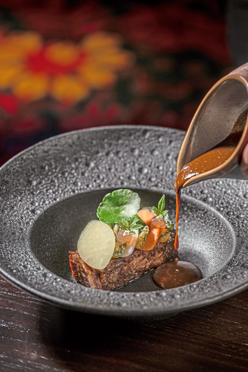 The beef short-ribs highlight how masak hitam can play a central role in a completely unique way.