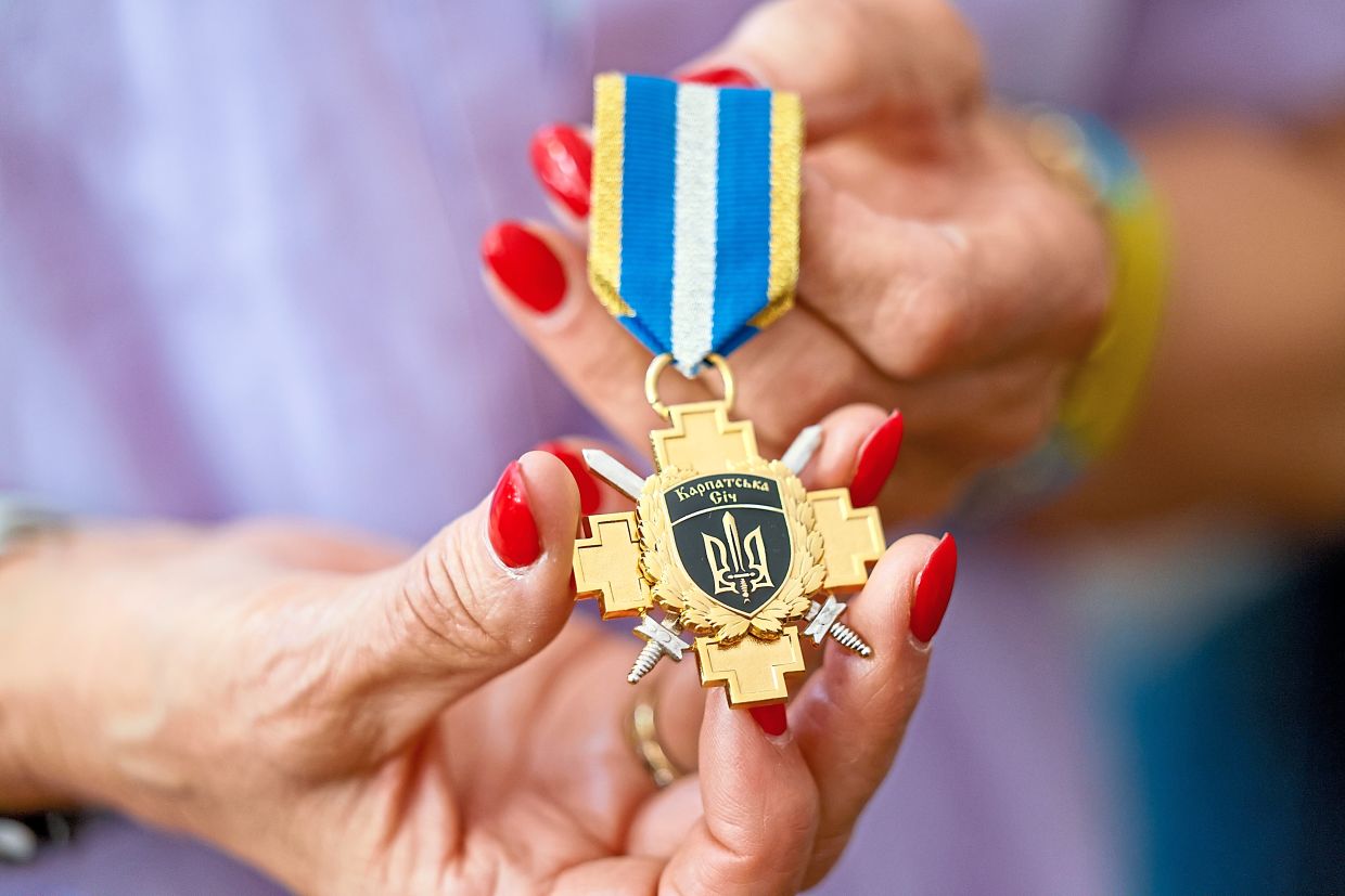 One of the four medals for bravery awarded to Savita.