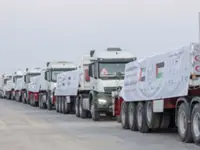 Five UAE aid convoys carrying 800 tonnes of humanitarian supplies enter Gaza