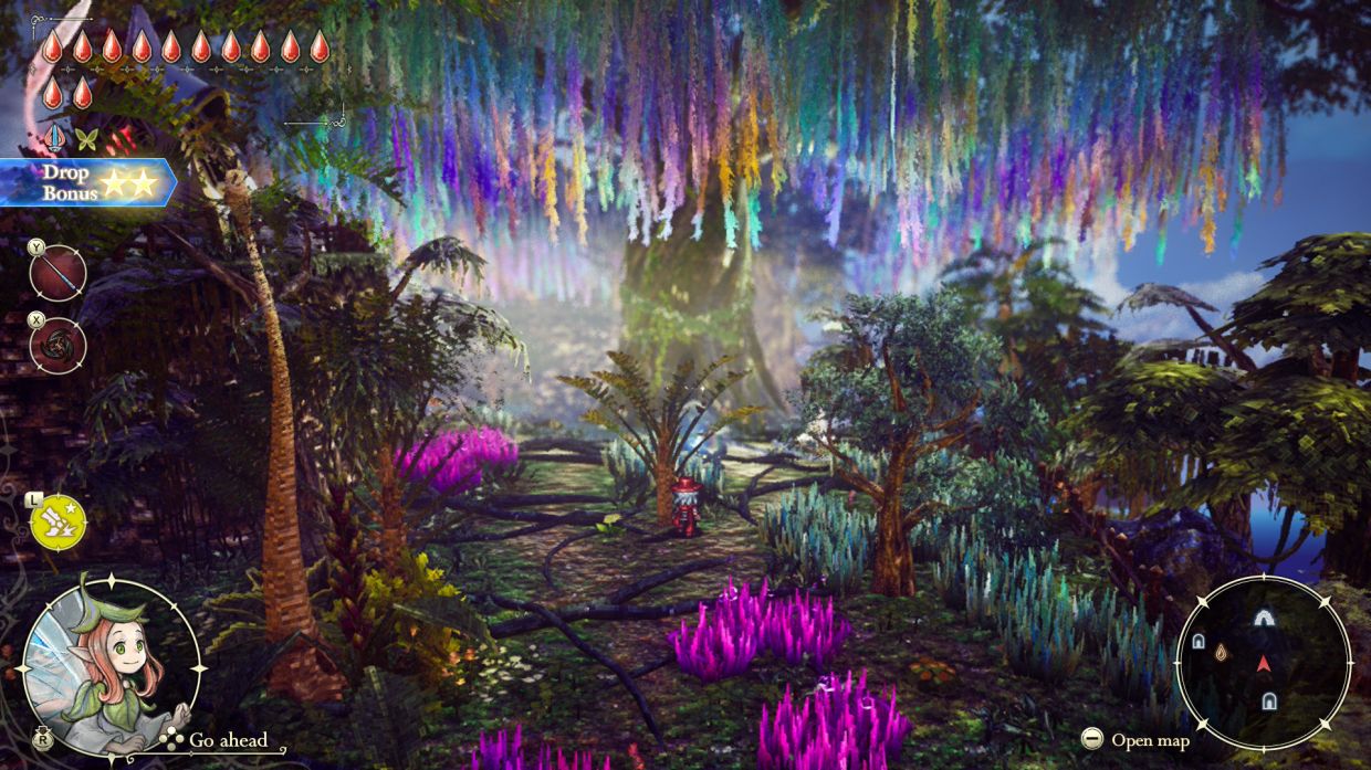 Did I already mention that I like The Adventure of Elliot's visual style? Because if it's not the 2D pixel sprites or painted portraits, then it's the fantastical, colourful world design that wows me.