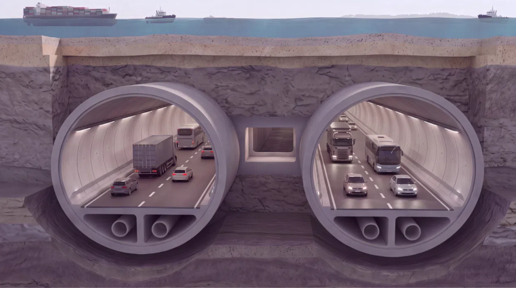 An artist’s impression of the proposed undersea tunnels linking Pulau Tekong to mainland Singapore. - URBAN REDEVELOPMENT AUTHORITY